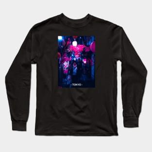 Tokyo Street Neon Synthwave Long Sleeve T-Shirt